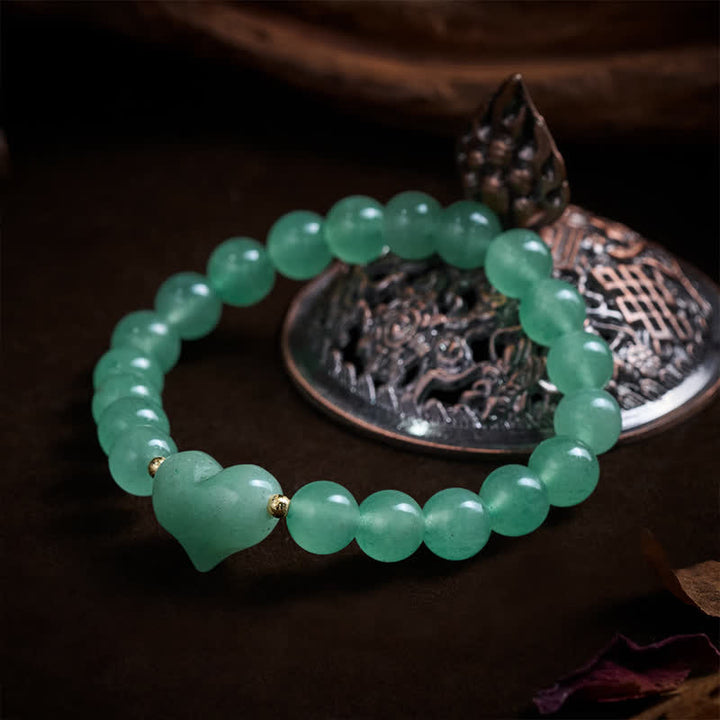Buddha Stones Pulsera espiritual de corazón de amor con aventurina verde amatista natural, ojo de tigre y cuarzo fresa. - image 13