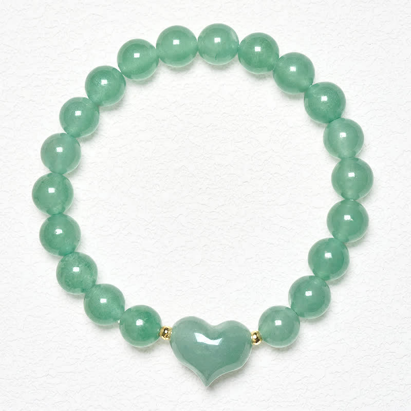 Buddha Stones Pulsera espiritual de corazón de amor con aventurina verde amatista natural, ojo de tigre y cuarzo fresa. - Aventurina verde (circunferencia de la muñeca: 14-16 cm) - image 10
