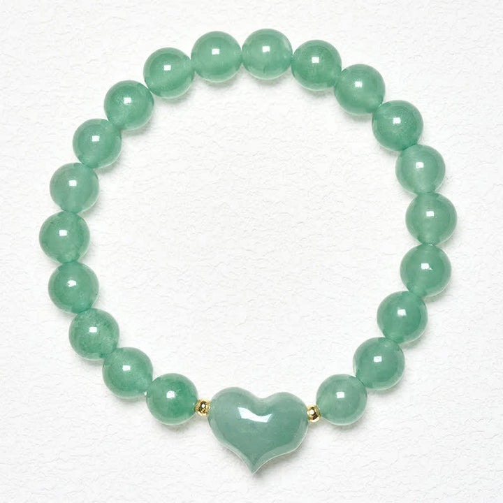 Buddha Stones Pulsera espiritual de corazón de amor con aventurina verde amatista natural, ojo de tigre y cuarzo fresa. - Aventurina verde (circunferencia de la muñeca: 14-16 cm) - image 10