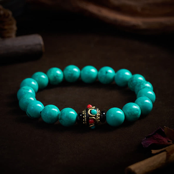 Buddha Stones Pulsera de protección de turquesa tibetana - image 3