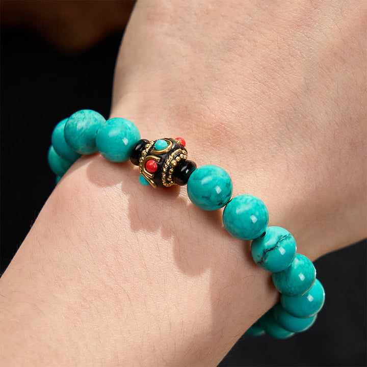 Buddha Stones Pulsera de protección de turquesa tibetana - image 5