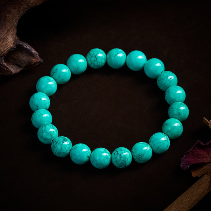 Buddha Stones Pulsera de protección de turquesa tibetana - Turquesa (circunferencia de la muñeca: 16-17 cm) - image 8