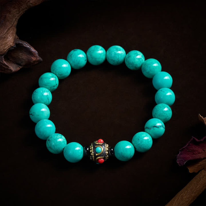 Buddha Stones Pulsera de protección de turquesa tibetana - image 2