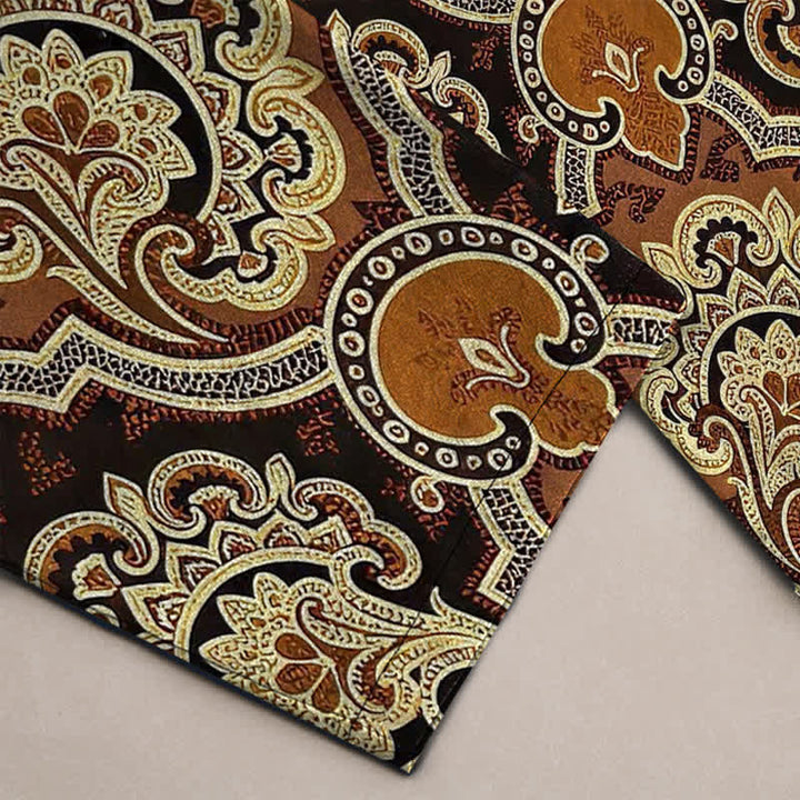 Buddha Stones Pantalones de hombre de algodón con estampado geométrico de mandala y cachemir, corte ajustado y bolsillos. - image 3