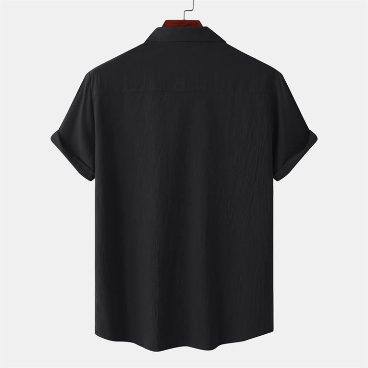 Buddha Stones Camisas de manga corta para hombre, estilo casual de verano, con botones y bolsillos decorativos. - image 9