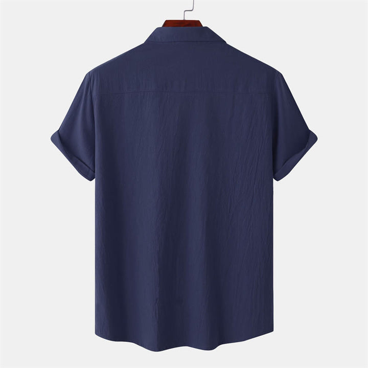 Buddha Stones Camisas de manga corta para hombre, estilo casual de verano, con botones y bolsillos decorativos. - image 23