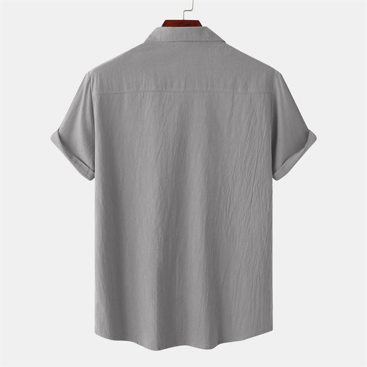 Buddha Stones Camisas de manga corta para hombre, estilo casual de verano, con botones y bolsillos decorativos. - image 37