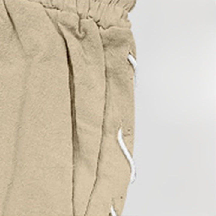 Pantalones cortos tipo bermudas Buddha Stones de verano con cordón ajustable y abertura lateral, color liso, para hombre, con bolsillos. - image 6