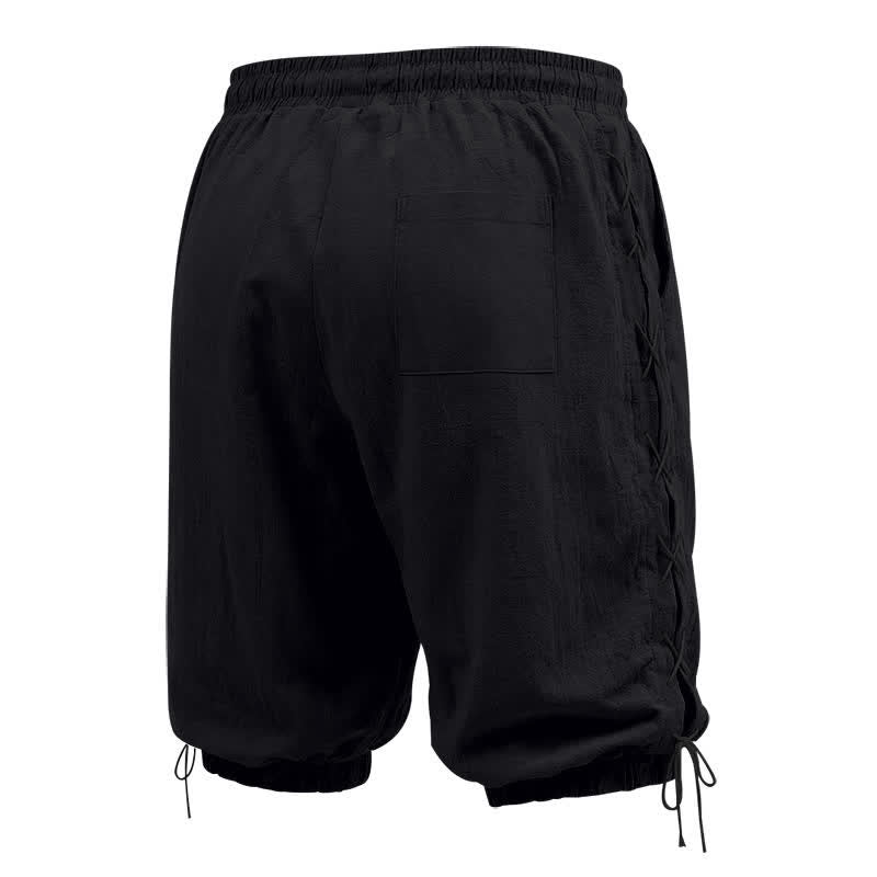Pantalones cortos tipo bermudas Buddha Stones de verano con cordón ajustable y abertura lateral, color liso, para hombre, con bolsillos. - image 11