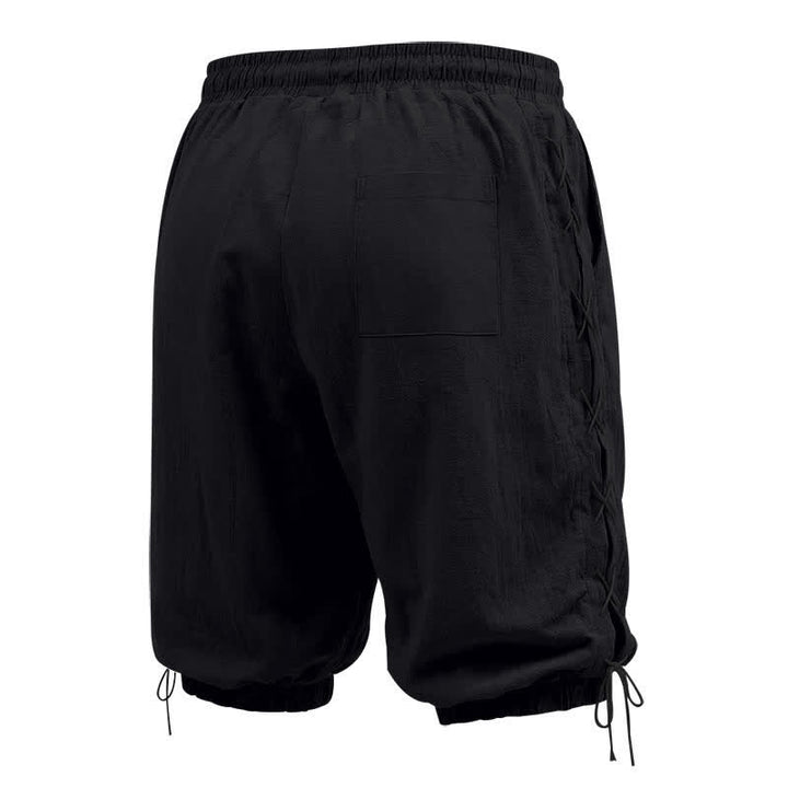 Pantalones cortos tipo bermudas Buddha Stones de verano con cordón ajustable y abertura lateral, color liso, para hombre, con bolsillos. - image 11