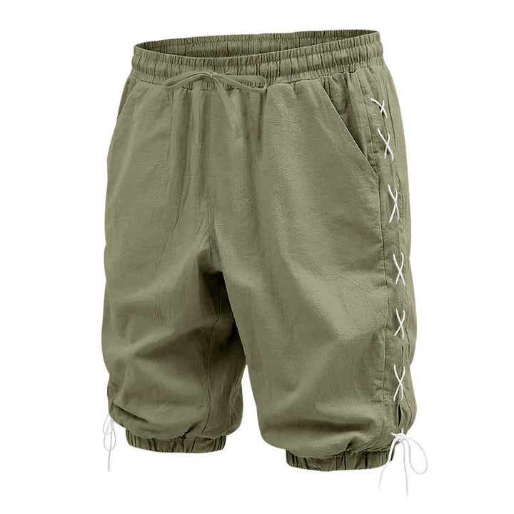 Pantalones cortos tipo bermudas Buddha Stones de verano con cordón ajustable y abertura lateral, color liso, para hombre, con bolsillos. - image 26