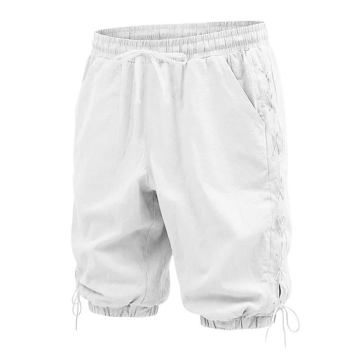 Pantalones cortos tipo bermudas Buddha Stones de verano con cordón ajustable y abertura lateral, color liso, para hombre, con bolsillos. - image 51
