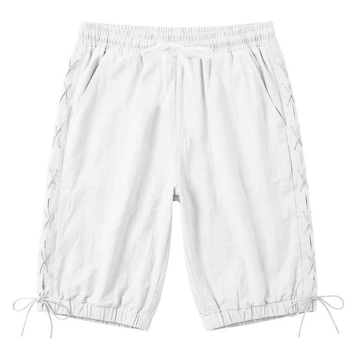 Pantalones cortos tipo bermudas Buddha Stones de verano con cordón ajustable y abertura lateral, color liso, para hombre, con bolsillos. - Blanco - US/UK/AU44，EU54 (3XL) - image 50