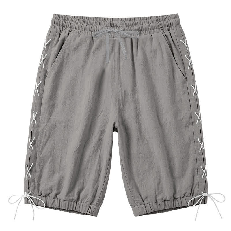Pantalones cortos tipo bermudas Buddha Stones de verano con cordón ajustable y abertura lateral, color liso, para hombre, con bolsillos. - Gris - US/UK/AU44，EU54 (3XL) - image 35