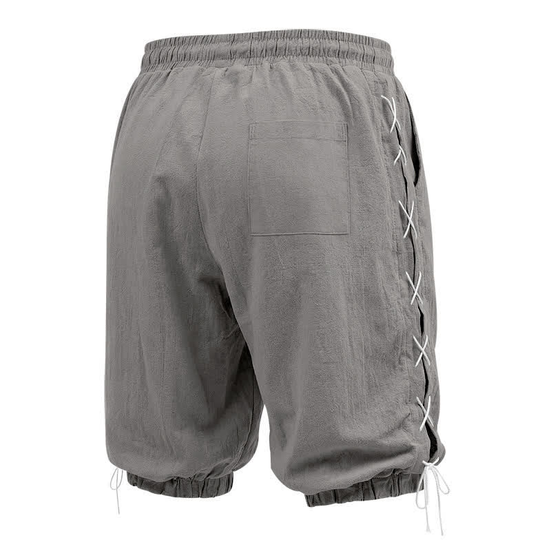 Pantalones cortos tipo bermudas Buddha Stones de verano con cordón ajustable y abertura lateral, color liso, para hombre, con bolsillos. - image 37