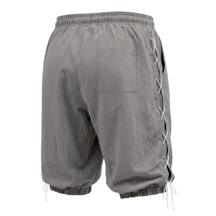 Pantalones cortos tipo bermudas Buddha Stones de verano con cordón ajustable y abertura lateral, color liso, para hombre, con bolsillos. - image 37