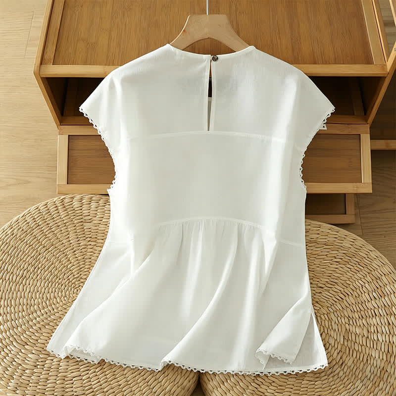 Buddha Stones Camiseta de manga corta para mujer, estilo casual de verano, con cuello redondo y color liso. - image 16