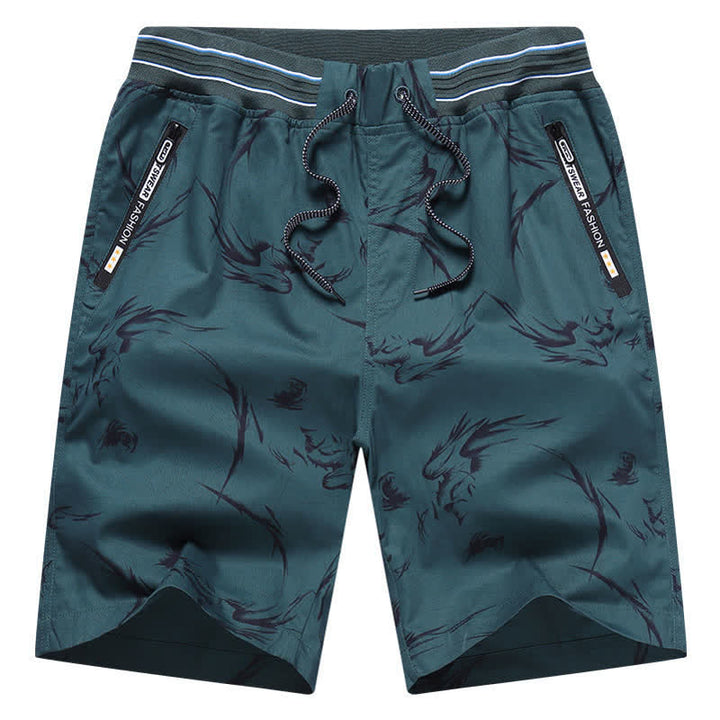 Buddha Stones Pantalones cortos de algodón para hombre con cordón ajustable, estampado abstracto y bolsillos. - image 17