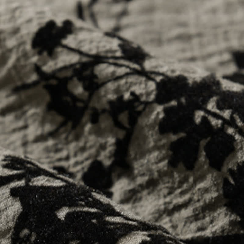 Buddha Stones Camisa de manga corta para hombre, estilo casual de verano, con botones y estampado floral. Bolsillo decorativo. - image 7