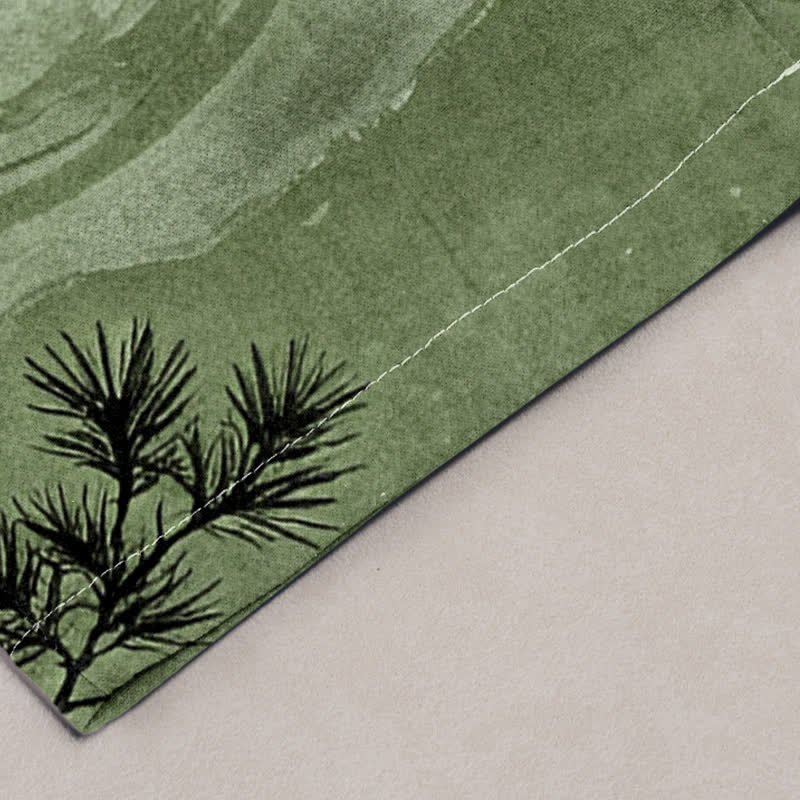 Buddha Stones Pantalones de hombre de algodón con estampado de paisaje y corte ajustado, con bolsillos. - image 6