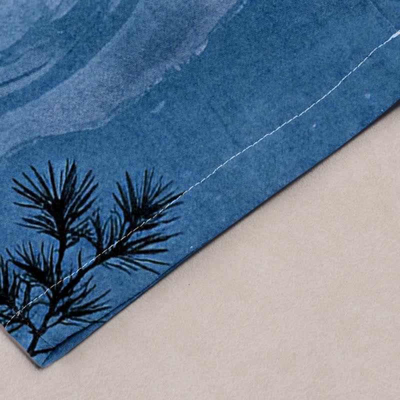 Buddha Stones Pantalones de hombre de algodón con estampado de paisaje y corte ajustado, con bolsillos. - image 10