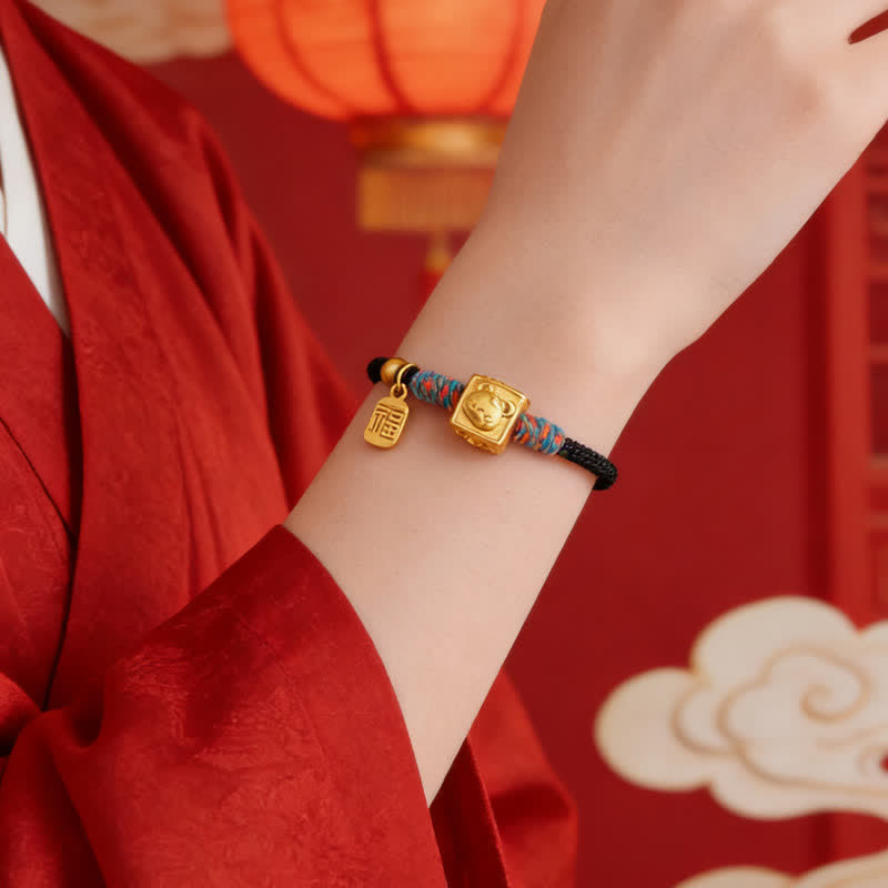 Buddha Stones Pulsera hecha a mano con hilo rojo y dije del zodíaco chino de la suerte Fu - image 18