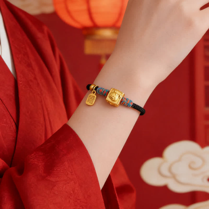Buddha Stones Pulsera hecha a mano con hilo rojo y dije del zodíaco chino de la suerte Fu - image 18