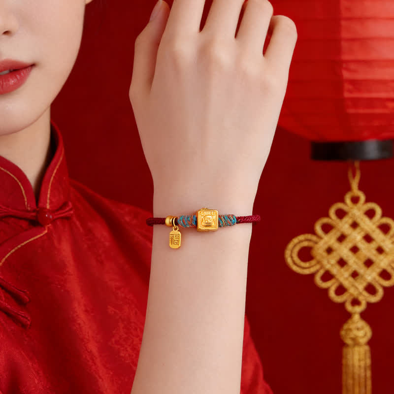 Buddha Stones Pulsera hecha a mano con hilo rojo y dije del zodíaco chino de la suerte Fu - image 17