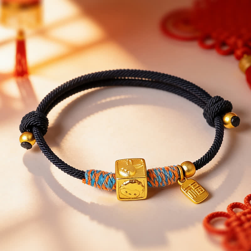 Buddha Stones Pulsera hecha a mano con hilo rojo y dije del zodíaco chino de la suerte Fu - image 15