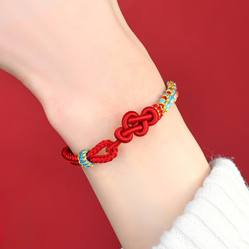 Buddha Stones Pulsera de la suerte china con nudos, tejida a mano con hilo rojo. - image 10