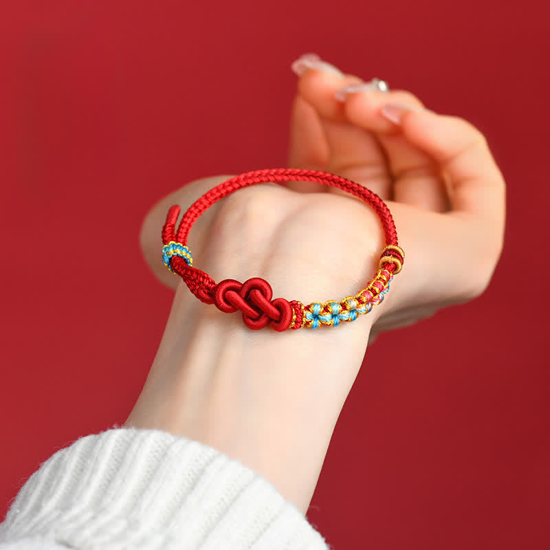 Buddha Stones Pulsera de la suerte china con nudos, tejida a mano con hilo rojo. - image 11