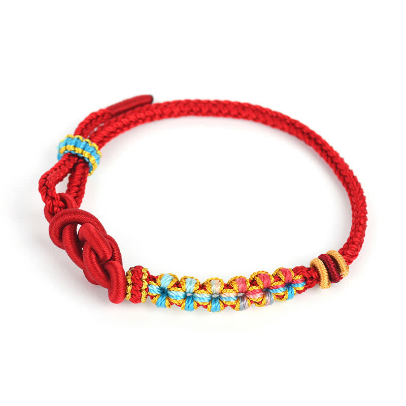 Buddha Stones Pulsera de la suerte china con nudos, tejida a mano con hilo rojo. - image 4
