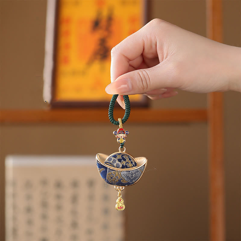 Buddha Stones Llavero de la suerte Song Brocade Yuanbao - image 3