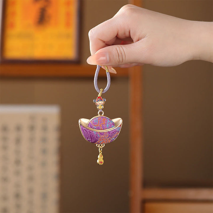 Buddha Stones Llavero de la suerte Song Brocade Yuanbao - image 4