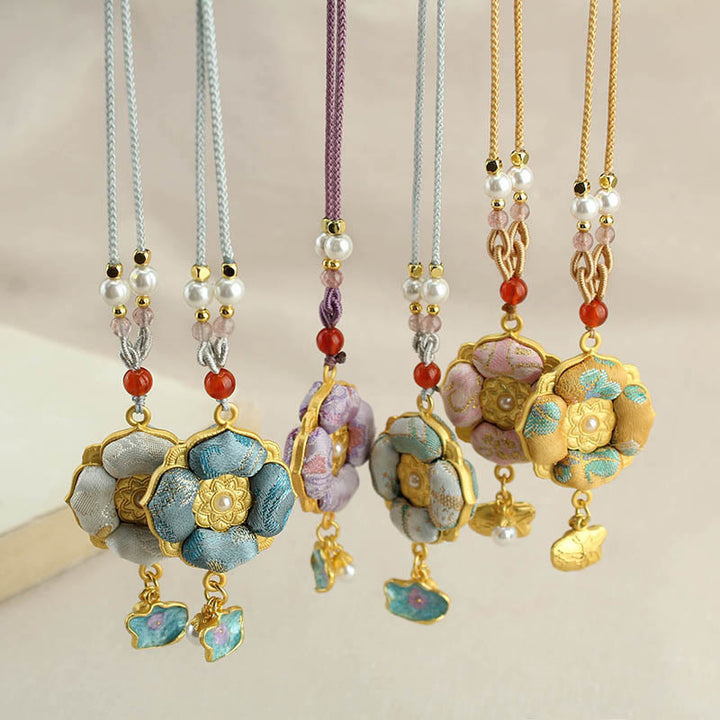 Buddha Stones Collar de la suerte con brocado de trébol de cuatro hojas - image 20