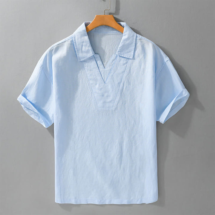 Buddha Stones Camisas de hombre lisas, informales y de estilo veraniego para hombre. - Azul claro - US/UK/AU42, EU52 (3XL) - image 3