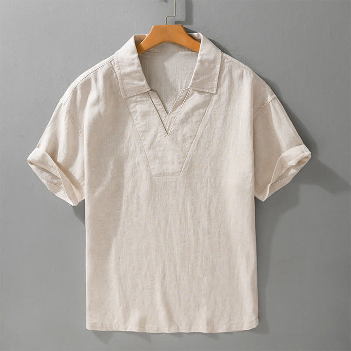 Buddha Stones Camisas de hombre lisas, informales y de estilo veraniego para hombre. - Lino - US/UK/AU42, EU52 (3XL) - image 0