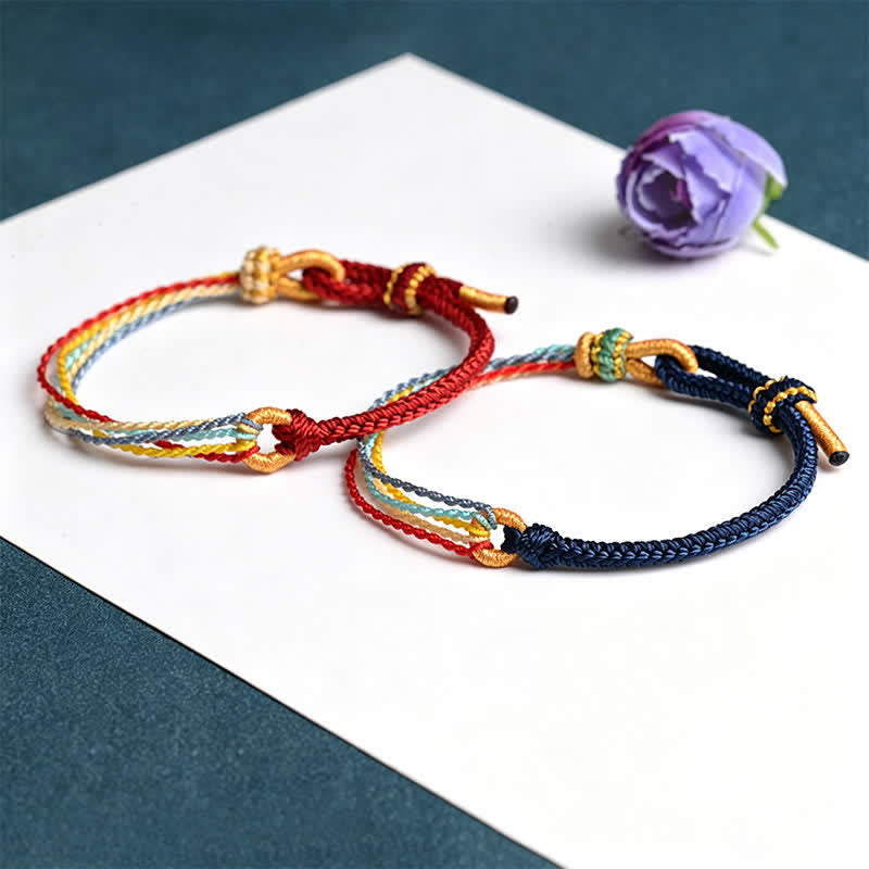 Buddha Stones Pulsera trenzada protectora de cinco colores hecha a mano - image 3