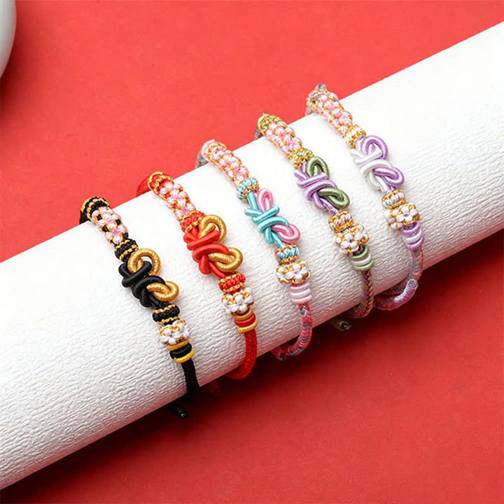 Buddha Stones Pulsera ajustable de hilo tejido a mano con mariposas de la suerte - image 13