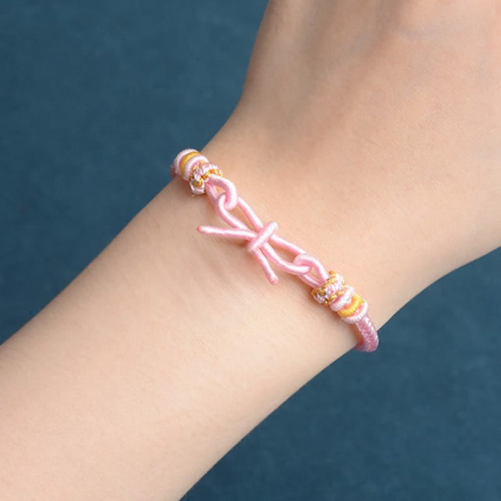 Buddha Stones Pulsera ajustable de cordón trenzado con mariposa tejida a mano - image 11