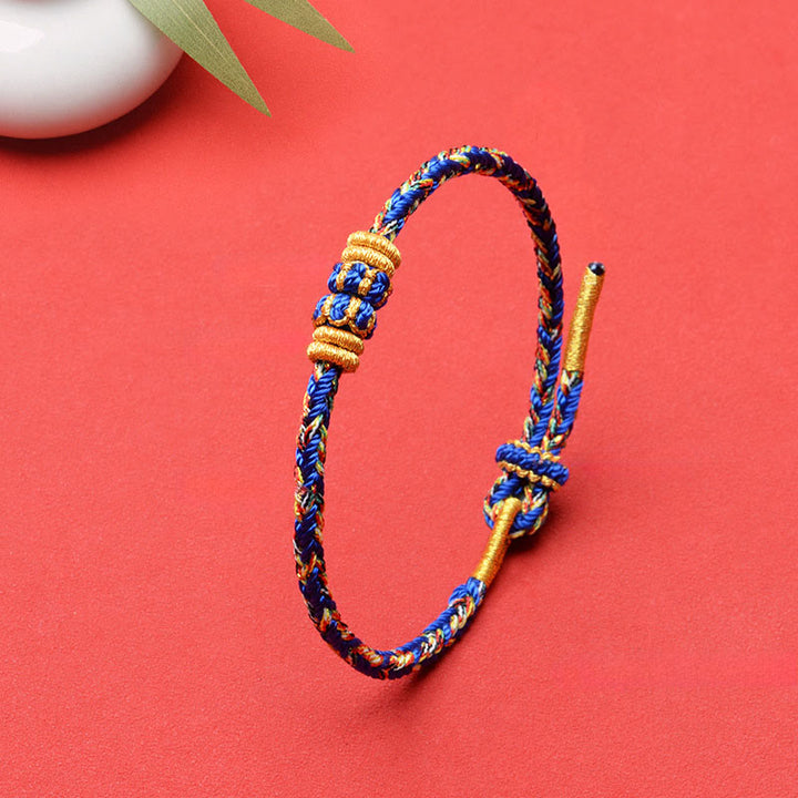 Buddha Stones Pulsera de hilo tejida a mano con diseño de pez koi para la buena suerte - image 9