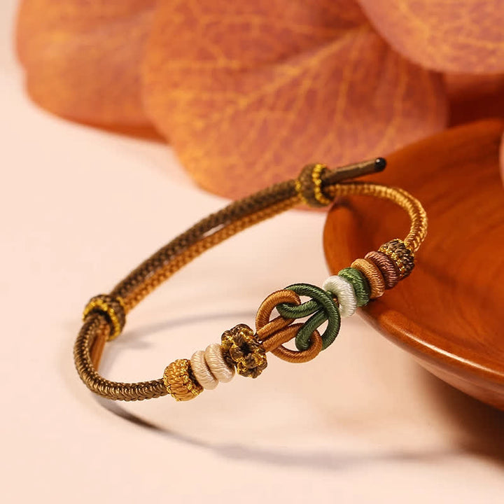 Buddha Stones Pulsera de cordón multicolor "Universo Próspero" tejida a mano con nudos. - vara de oro - Hilo rojo (Protección♥Suerte) - image 1