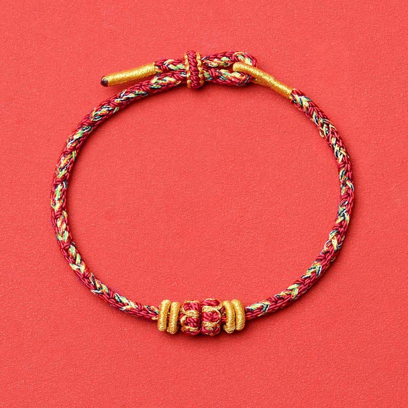 Buddha Stones Pulsera protectora tejida a mano con hilo rojo y diseño de flor de pez koi. - Granate - Sin accesorios - image 21
