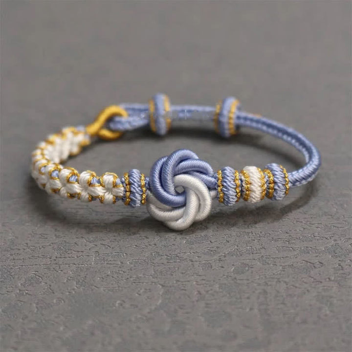 Buddha Stones Pulsera de confianza con cuerda trenzada de mandala - Azul cielo claro - Sin accesorios - image 25