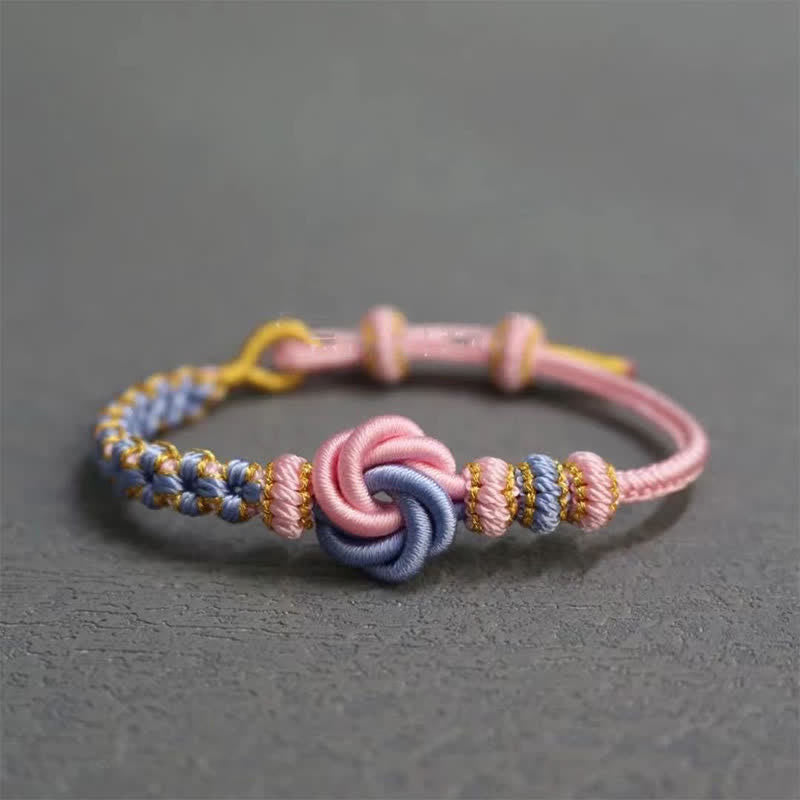 Buddha Stones Pulsera de confianza con cuerda trenzada de mandala - Rosa - Sin accesorios - image 32