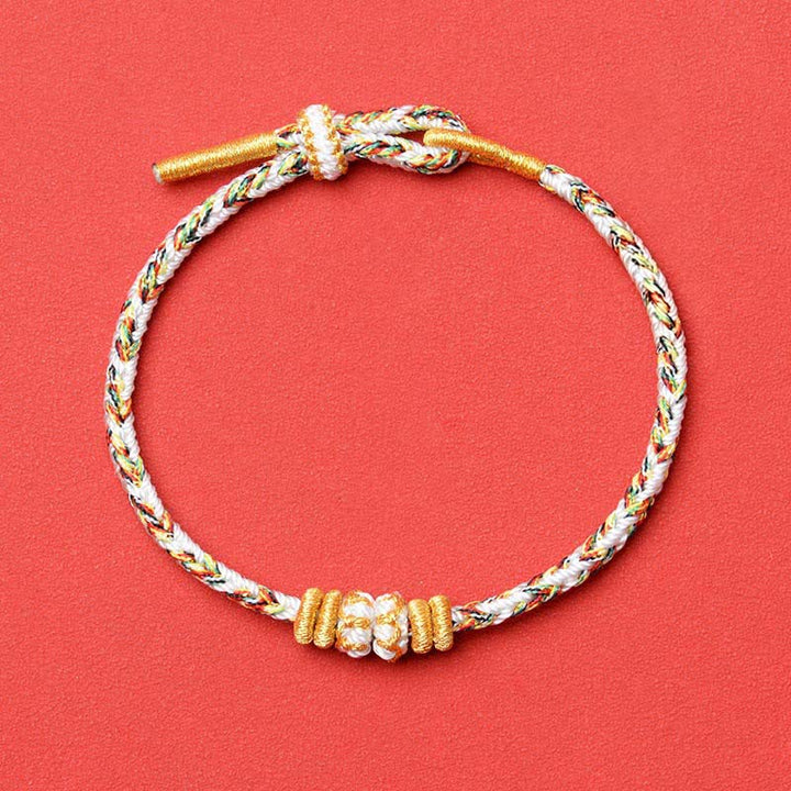 Buddha Stones Pulsera de sabiduría Om Mani Padme Hum con cuerda trenzada blanca - image 6