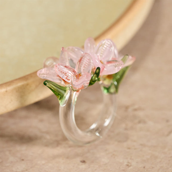 Buddha Stones Anillo de sabiduría con flor de pera Liuli - image 9