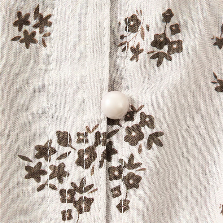 Buddha Stones Camisa informal de mujer con estampado floral y mangas tres cuartos con botones. - image 19