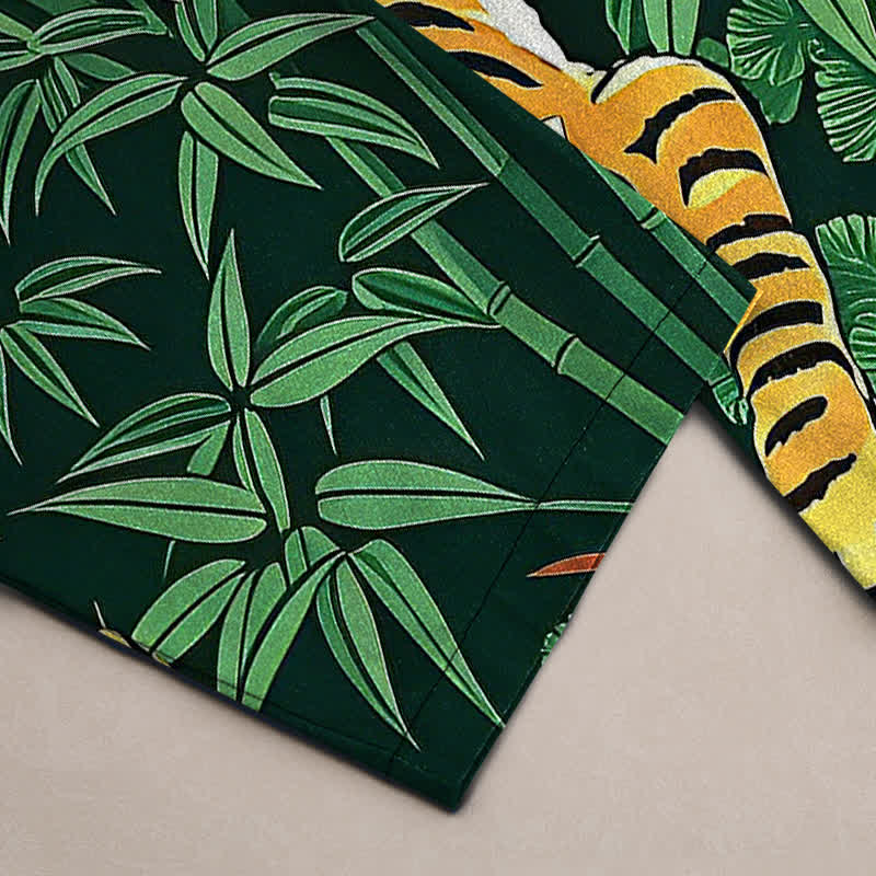 Buddha Stones Pantalones de algodón para hombre con estampado de tigre y corte ajustado, con bolsillos. - image 10