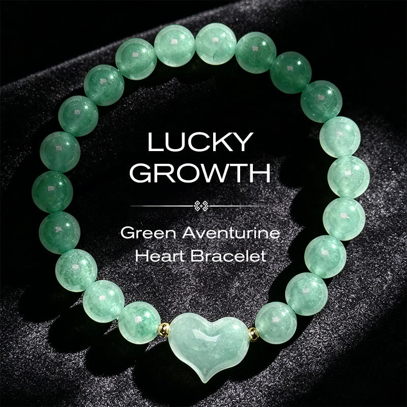 Buddha Stones Pulsera espiritual de corazón de amor con aventurina verde amatista natural, ojo de tigre y cuarzo fresa. - Aventurina verde (circunferencia de la muñeca: 14-16 cm) - image 18